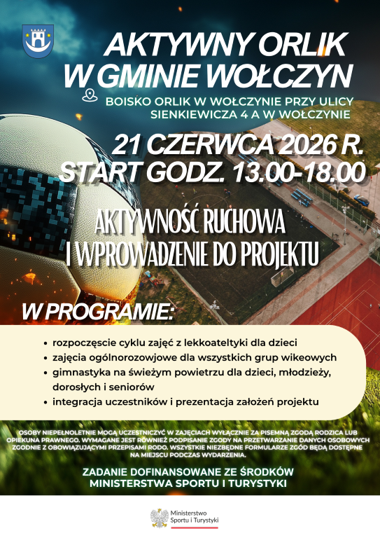 Blue Green and Orange Dynamic Football Match Sports Poster 4 Średnie